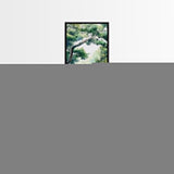 Serene Forest Stream Framed Canvas Print Coastal Landscape Art Green Wall Art Rustic Decor Vertical Art Guest Room Wall Decor