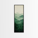 Smoky Mountain Layers Framed Canvas Print Serene Landscape Painting Green Nature Scene Above Sofa Art Living Room Decor