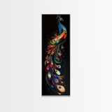 Whimsical Peacock Wall Art Canvas Print with Bold Modern Design and Boho Decor, Perfect Accent for Bedroom or Living Room Art
