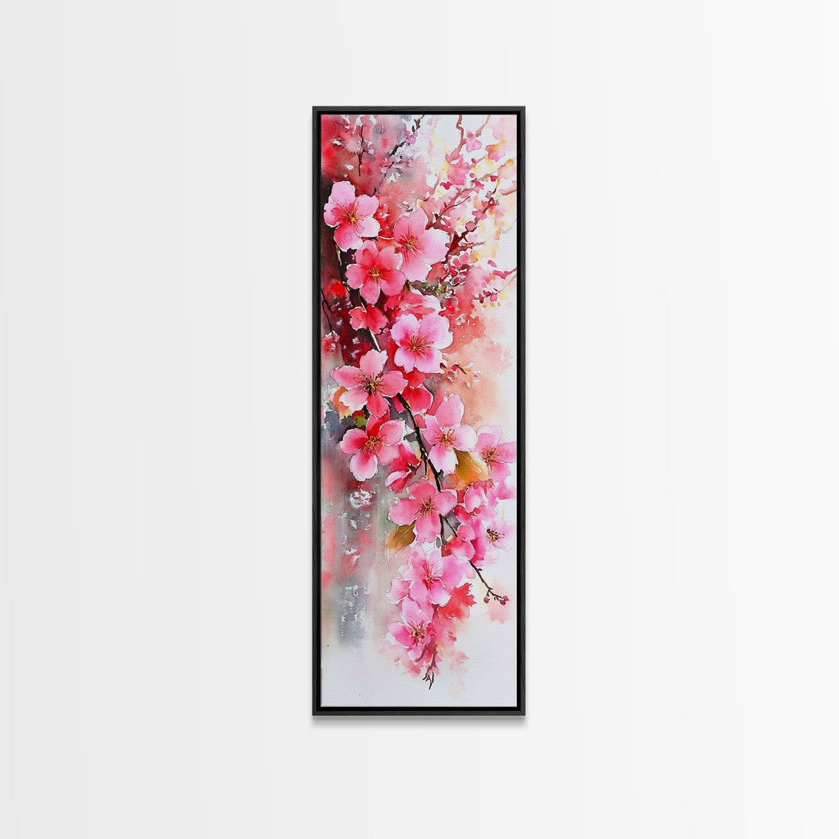 Canvas Print Pink Cherry Blossom Art, Japanese Inspired Wall Decor, Romantic Botanical Artwork, Gift Idea for Bedroom or Living Room