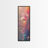 Ethereal Bubble Abstract Framed Canvas Print in Soft Pastels, Light Pink Wall Art Ideal for Bedroom or Contemporary Spaces