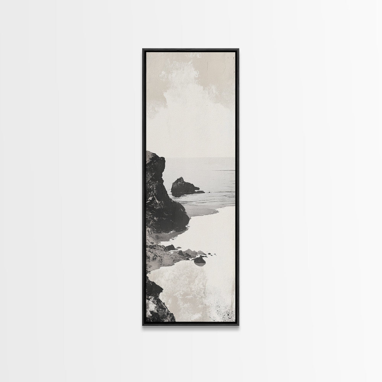 Tranquil Coastal Rocks Canvas Print Nautical Wall Art Minimalist Art Seascape Art Bedroom or Living Room Rustic Coastal Decor Piece
