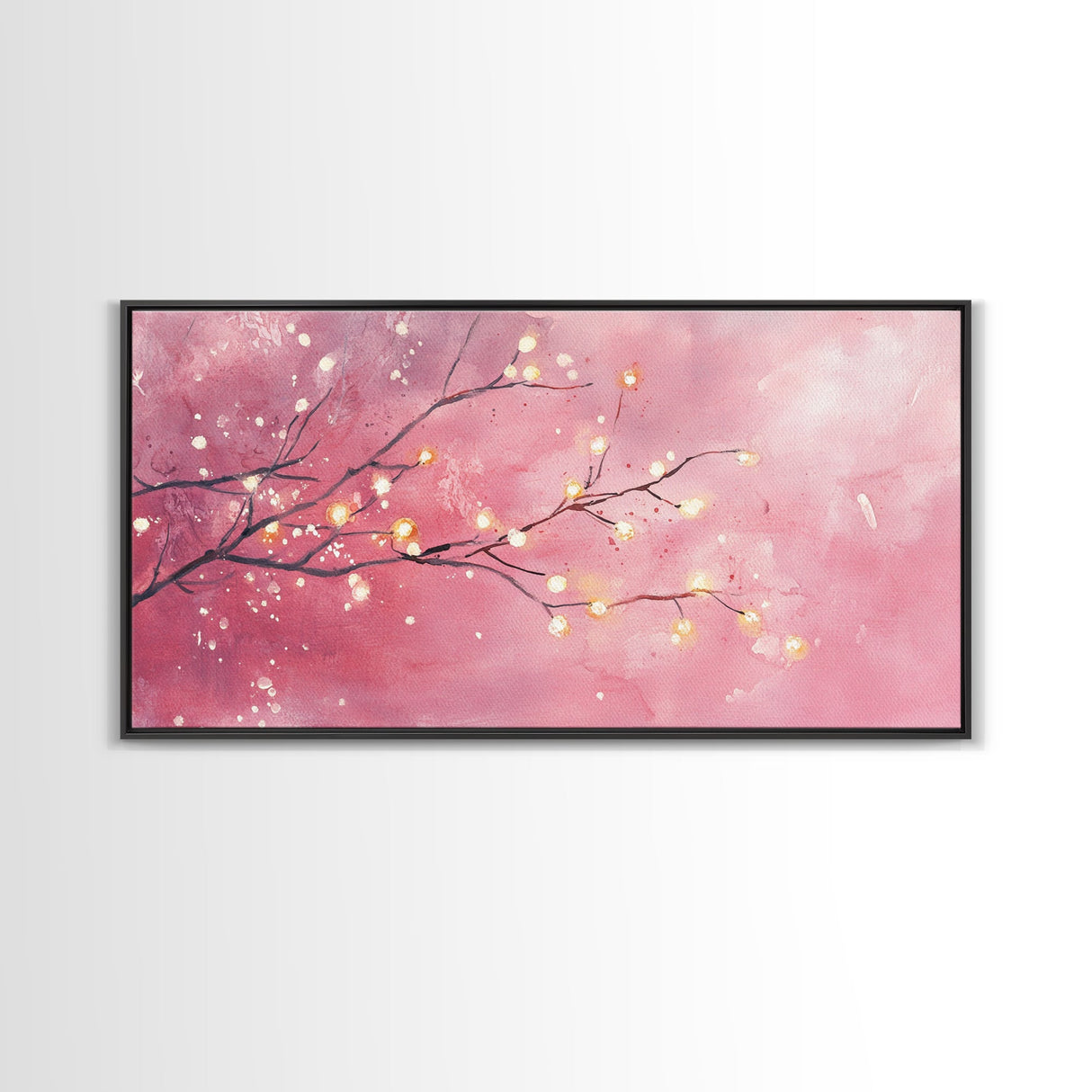 Light Pink Cherry Blossom Canvas Print | Cherry Blossom Painting | Sakura Wall Art | Nature Inspired Art | Bedroom Above Bed Decor