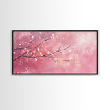 Light Pink Cherry Blossom Canvas Print | Cherry Blossom Painting | Sakura Wall Art | Nature Inspired Art | Bedroom Above Bed Decor