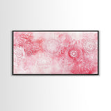 Intricate Lace Pattern Framed Canvas Print, Sacred Geometry Art, Light Pink Abstract Wall Art, Feminine and Minimalist Home Decor