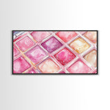 Shimmery Pink Palette Canvas Print Minimalist Makeup Art Light Pink Wall Art Dorm Room or Beauty Studio Aesthetic Gift Idea