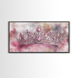 Regal Crown Painting Framed Canvas Print Goddess Art Print Pink Abstract Art Light Pink Wall Art Bedroom Decor Unique Gift Idea