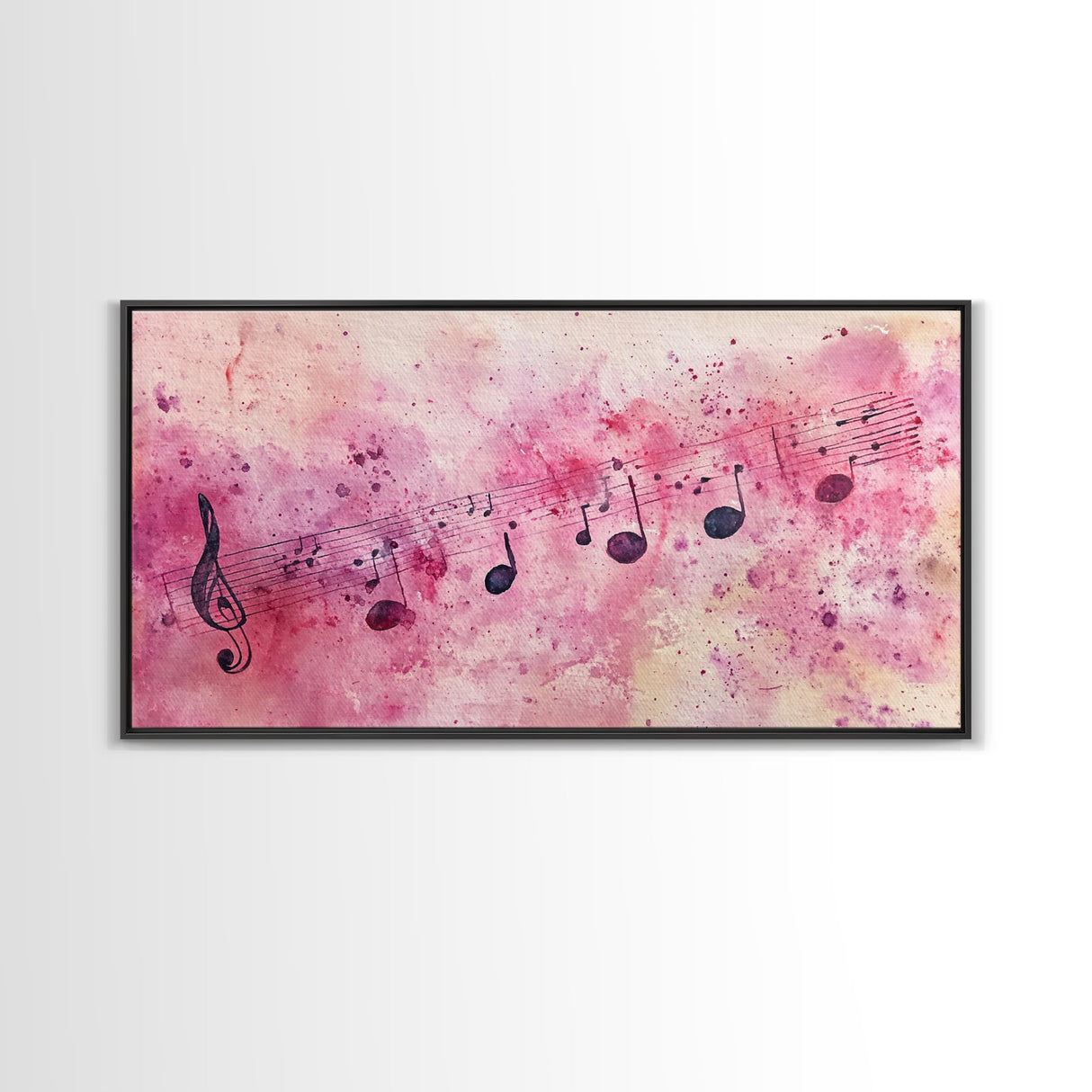 Sheet Music Canvas Print | Musical Wall Art, Whimsical Art, Light Pink Wall Art, Artistic Decor, Bedroom Art, Living Room Wall Decor