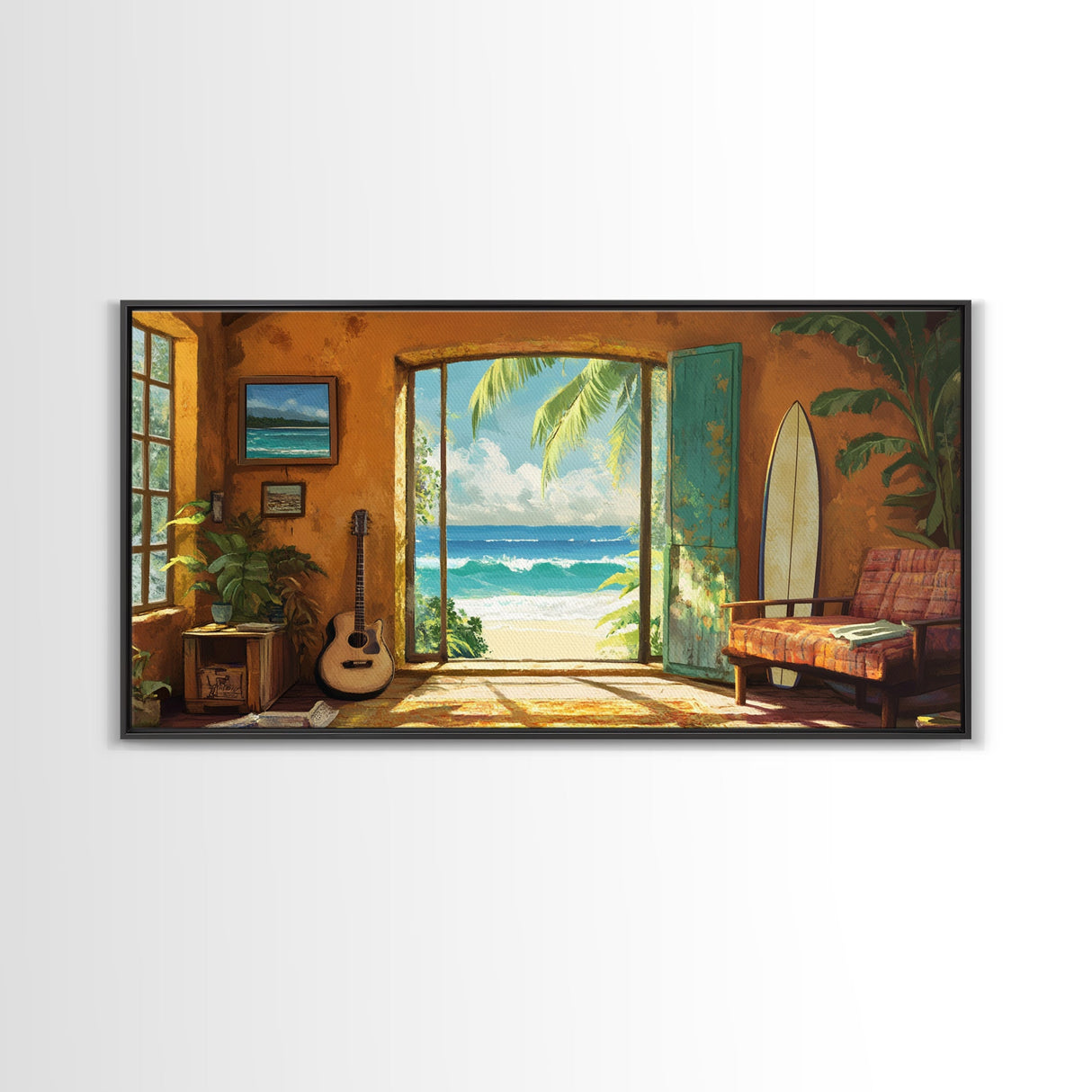 Ocean Retreat Canvas Print Coastal Decor Rustic Nautical Wall Art Above Sofa Art Tropical Beach Room Art Farmhouse Art Gift Idea