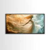 Flowing Fabric Spirit Framed Canvas Print, Zen Wall Art, Yoga Art, Goddess Art Print, Moody Art, Boho Wall Art, Pink Wall Art, Vertical Wall Art