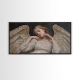 Sleeping Angel Peace Canvas Print Featuring Angel Art Prints and Wabi Sabi Art Perfect Bedroom Wall Art Above Bed Wall Decor