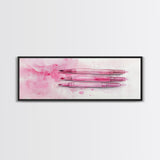 Pink Brushes Art Canvas Print with Geometric Design, Light Pink Wall Art Perfect Above Sofa or Dorm Room, Wabi Sabi Inspired Decor