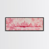 Pink Crown Canvas Print Minimalist Art Abstract Pink Wall Art Light Pink Bedroom Decor Princess Aesthetic Whimsical Art Wall Art