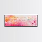 Abstract Script Canvas Print Pink Orange Wall Art Light Pastel Decor Modern Bedroom Artistic Boho Minimalist Horizontal Art