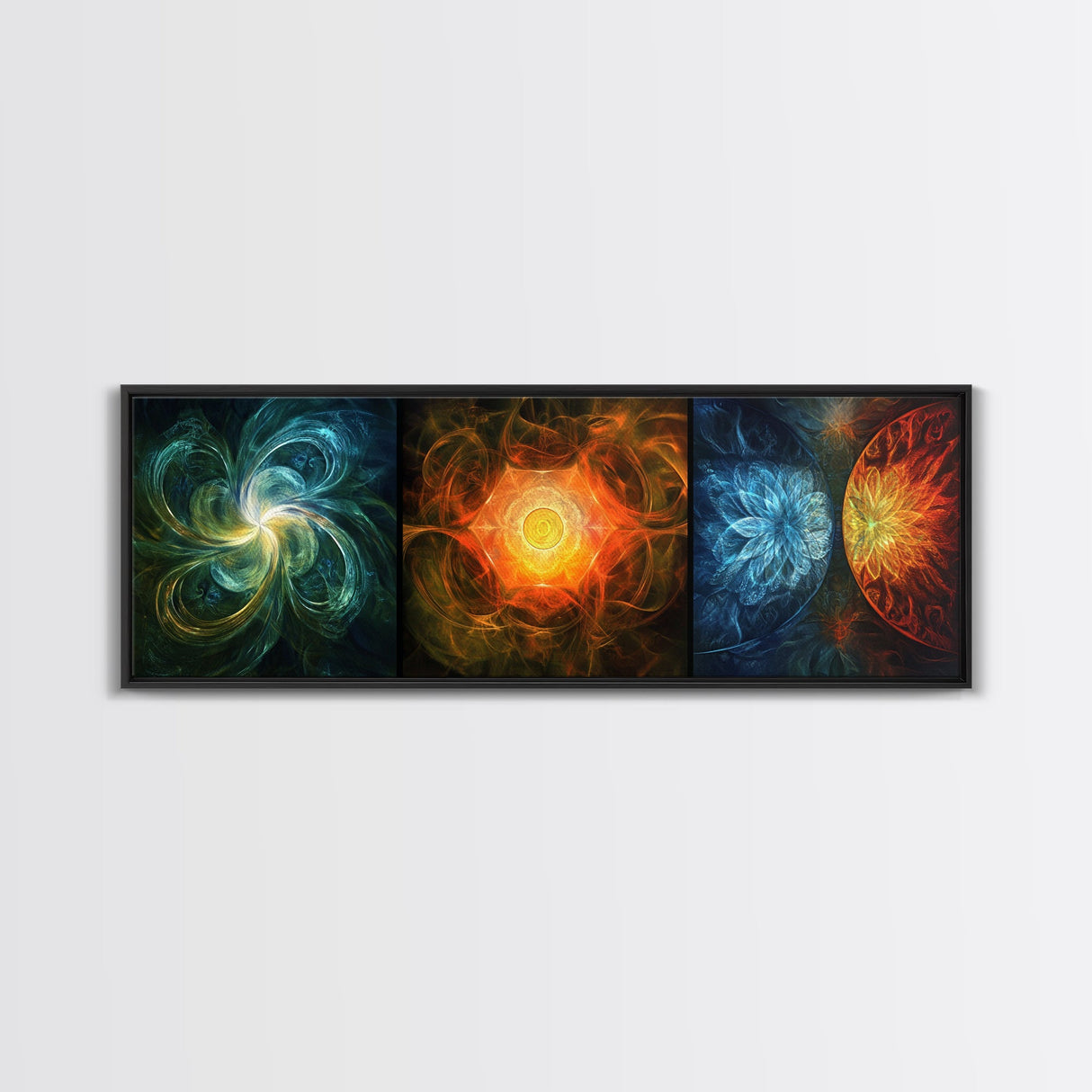 Radiant Mandala Canvas Print Sacred Geometry Art Wildflower Painting Bold Statement Wall Art Bedroom Modern Living Room Decor