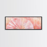 Framed Canvas Print Light Pink Abstract Fan Art Coastal Cowgirl Wall Art Minimalist Rustic Decor Living Room Art Horizontal Painting