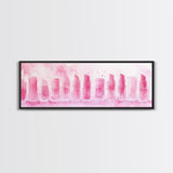 Pink Lipstick Wall Art, Canvas Print, Feminine Beauty Decor, Whimsical Art, Perfect Gift Idea, Above Desk Artwork, Makeup Room Style
