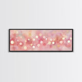 Framed Canvas Print of Light Pink Abstract Art with Geometric Circles Perfect as Dorm Wall Art or Minimalist Bedroom Wall Decor
