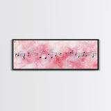 Musical Notes Canvas Print Artistic Sheet Music Wall Art Light Pink Abstract Artwork Rustic Wabi Sabi Art Living Room Decor Gift
