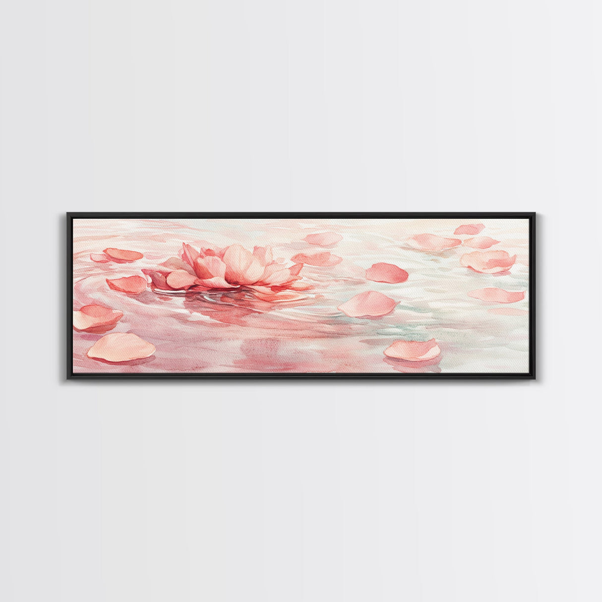 Lotus Petal Canvas Print, Wabi Sabi Wall Art, Light Pink Nature-Inspired Art, Bedroom or Yoga Room Decor, Serene Feminine Artwork