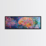 Galaxy Brain Framed Canvas Print Therapy Art Science Abstract Art Cosmic Decor Above Couch or Bed Wall Art Unique Gift for Him