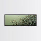 Nature-Inspired Sage Green Framed Canvas Print – Sage Green Wall Art, Botanical Prints, Minimalist Art, Bedroom Art, Wabi Sabi Art