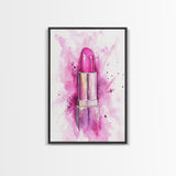 Pink Lipstick Canvas Print Whimsical Art Pink Abstract Artwork Living Room Wall Art Wabi Sabi Painting Light Pink Dorm Decor