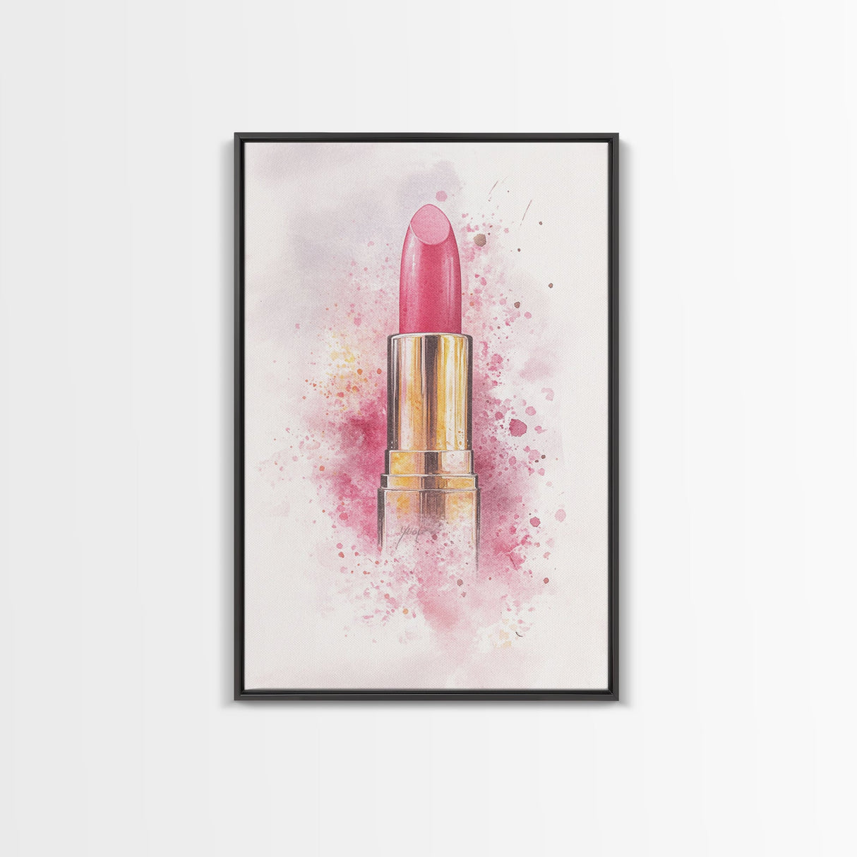 Radiant Pink Lipstick Canvas Print | Feminine Wall Art | Makeup Lover Decor | Modern Minimalist Art | Bathroom Accent | Gift Idea Her