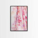 Pink Petals Canvas Print Abstract Floral Art Light Pink Dorm Wall Art Whimsical Art Minimalist Rustic Farmhouse Bedroom Decor Gift