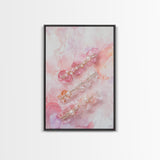 Elegant Floral Hair Accessories Canvas Print, Whimsical Art, Feminine Wall Art, Pink Abstract Art, Light Pink Wall Art, Bedroom Decor