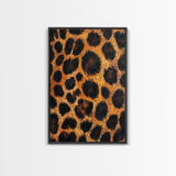 Leopard Wall Art Framed Canvas Print, Animal Print Rustic Decor, Bedroom Art, Skinny Tall Wall Art, Farmhouse Living Room Art
