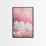 Dreamy Pink Clouds Canvas Print Light and Airy Minimalist Art Above Bed Wall Art Guest Room Decor Rustic Aesthetic Fall Accent Gift