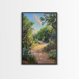 Serene GardenPath Canvas Print Southwest Wall Art Rustic Decor Above Bed Art Farmhouse Wall Art Gift Idea Landscape Painting