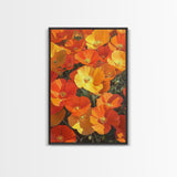 Vibrant Poppy Canvas Print with California Wildflower Art, Bright Floral Rustic Decor, Farmhouse Nature Landscape for Living Room