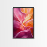 Fluid Pink Orange Canvas Print Featuring Bright Abstract Art Nouveau Style, Perfect Living Room Wall Art and Wabi Sabi Aesthetic