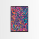Psychedelic Swirls Abstract Framed Canvas Print Colorful Moody Art Sacred Geometry Wall Art Living Room Boho Decor