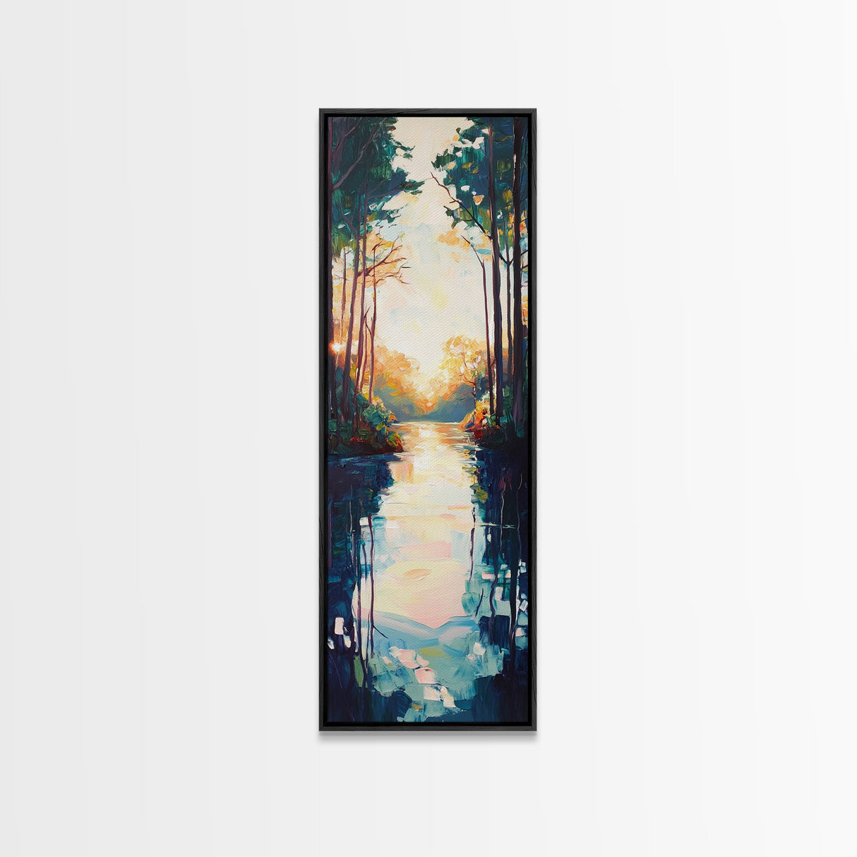Forest Glow, Joshua tree art, wildflower painting, botanical prints, landscape painting, Framed Canvas Print, vertical wall art