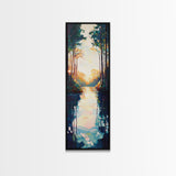Forest Glow, Joshua tree art, wildflower painting, botanical prints, landscape painting, Framed Canvas Print, vertical wall art