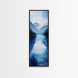 Alpine Lake, smoky mountain art, extra wide art, nature wall art, minimalist art, rustic decor, Canvas Print, above bed wall art