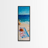 Seaside Picnic, Summer Vibes, Coastal Painting, Nautical Decor, Beach House Art, Food Review Kitchen Art, Framed Canvas Print