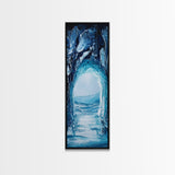 Ice Cave, Seascape Painting, Nautical Decor, Coastal Landscape Art, Blue and Green Wall Art, Abstract Art, Framed Canvas Print