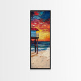 Lifeguard Tower, Surf Wall Art, Coastal Cowgirl Decor, Beach Painting, Nautical Wall Art, Framed Canvas Print
