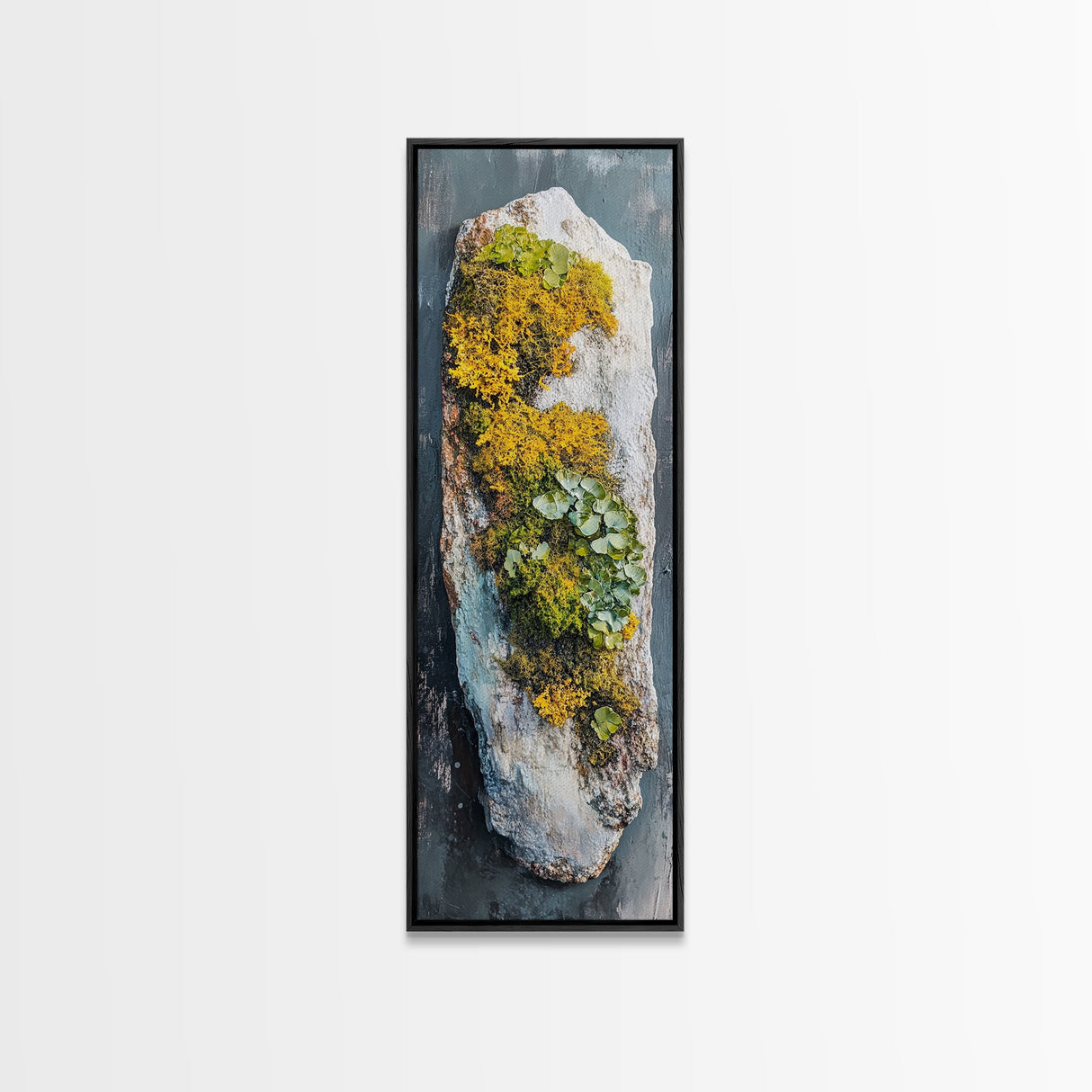 Botanical Art, Framed Canvas Print, wabi sabi art, sage green wall art, whimsical art, minimalist art, long narrow wall art, rustic decor
