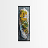 Botanical Art, Framed Canvas Print, wabi sabi art, sage green wall art, whimsical art, minimalist art, long narrow wall art, rustic decor