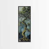 Oak Tree Art, Canvas Print, moody art, botanical prints, farmhouse art, vertical wall art, rustic art, extra wide art, above bed wall art