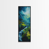 Ireland Painting, Framed Canvas Print, coastal decor, blue and green wall art, mountain painting, landscape painting, extra wide art