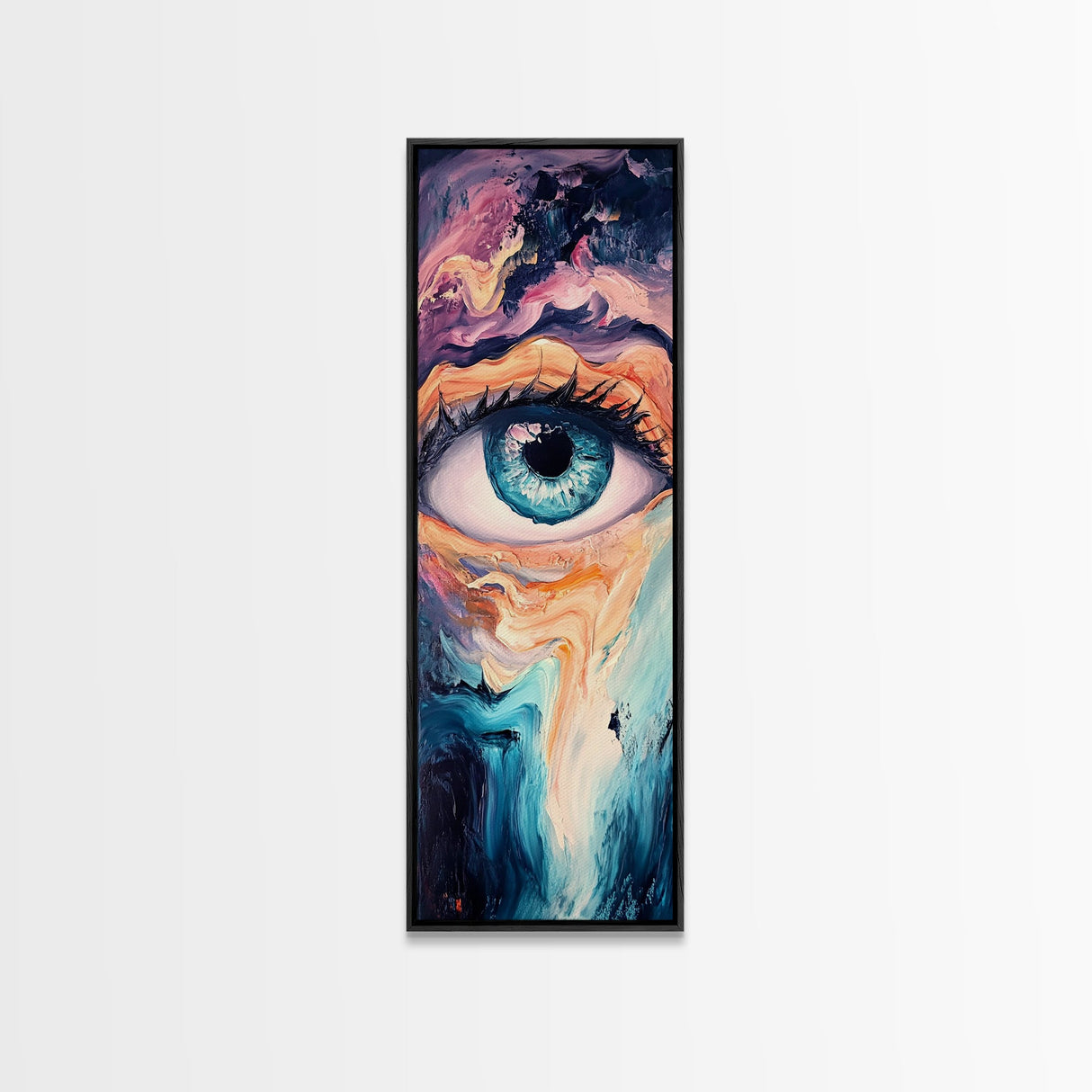Abstract Surfboard, surf wall art, coastal painting, framed canvas print, beach house decor, minimalist art, extra wide art