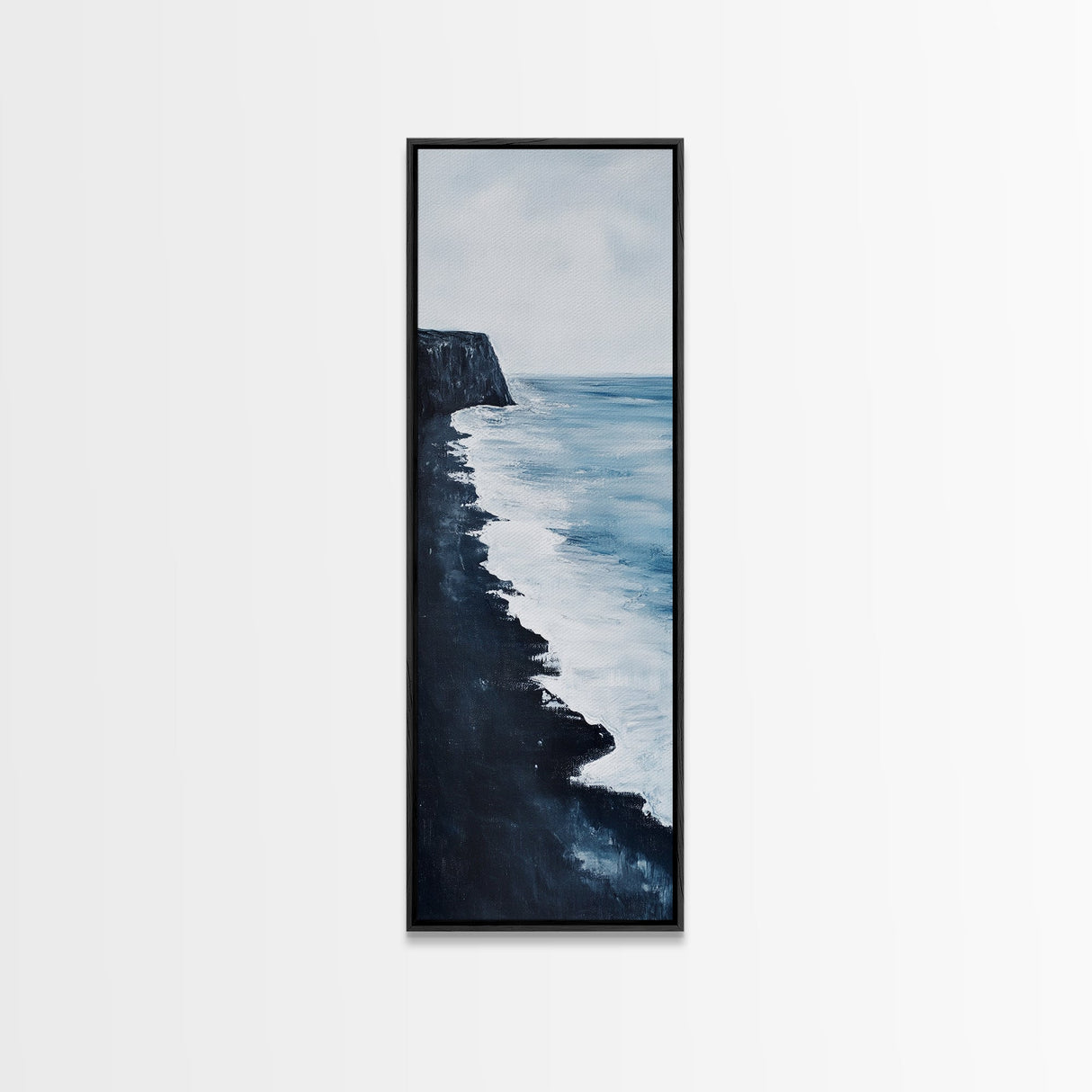 Coastal cliffs, Ireland painting, ocean wall art, seascape painting, nautical wall art, minimalist art, framed canvas print