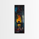 Witch cauldron, dark romance painting, moody art, gothic decor, black magic wall art, Halloween art, framed canvas print