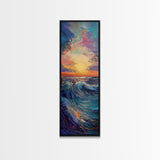 Ocean Wave, Coastal Wall Art, Seascape Painting, Surf Wall Art,Extra Wide Art, Bedroom Art, Framed Canvas Print